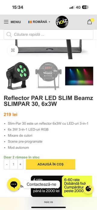 2 x priectoare lumini rgb BeamZ Slimpar 30
