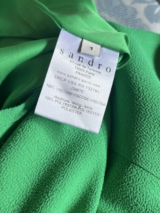 Sandro Paris, fustă mini, verde, 100% viscoză