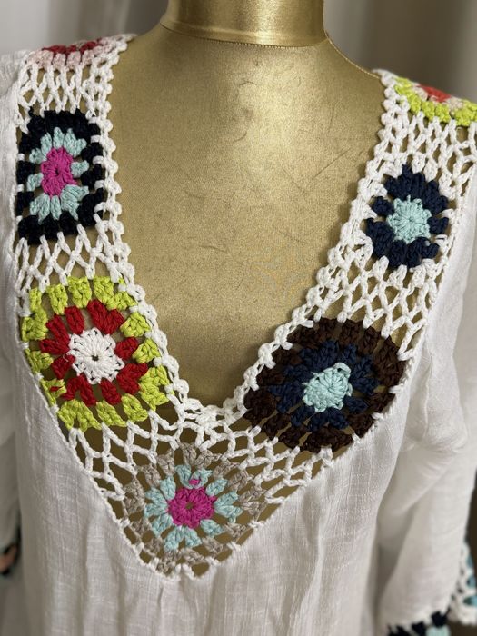 Плажна плетена рокля туника С-М-Л