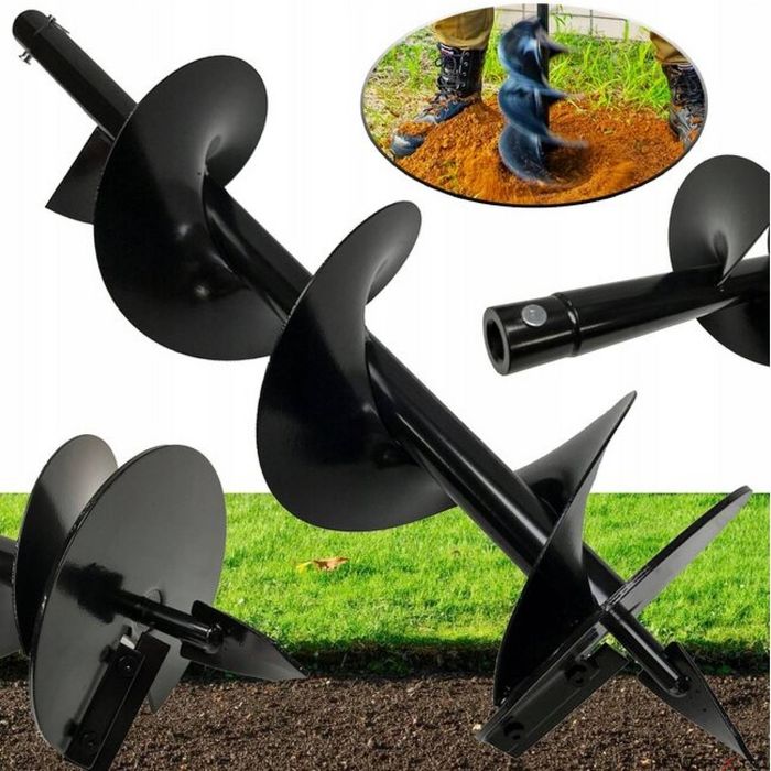 Burghiu pamant calitate premium 20 cm x 80 cm, pentru motoburghiu,