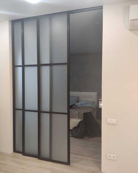 Стеклянные Лофт перегородки, раздвижные двери, душевые