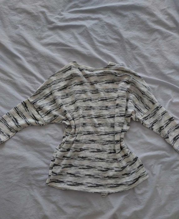 Cardigan alb-negru-gri Atmosphere