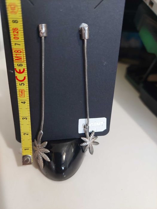 Cercei din argint 925 marijuana/cannabis