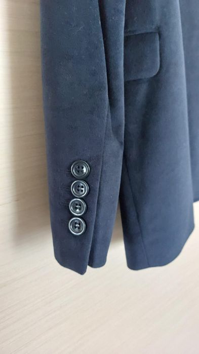 Sacou catifea culoare albastra