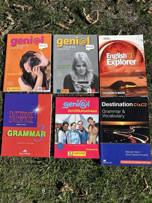 Учебни помагала Genial,  SICHER по Немски; Upstream Английски език