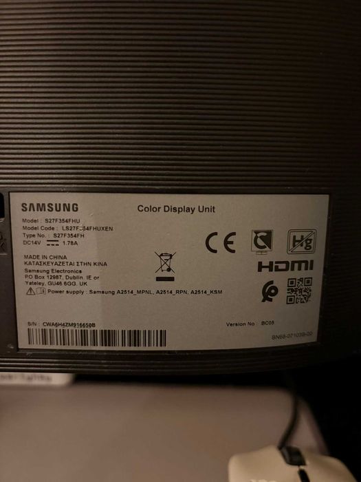 Monitor LCD, Samsung, S27F354FHU, 27 inch, 60 Hz, 1920x1080 px