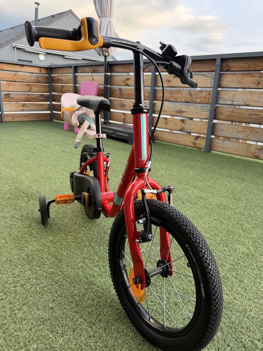 Bicicleta 2 in 1 Discover 500 14” B-Twin Dechatlon rosie