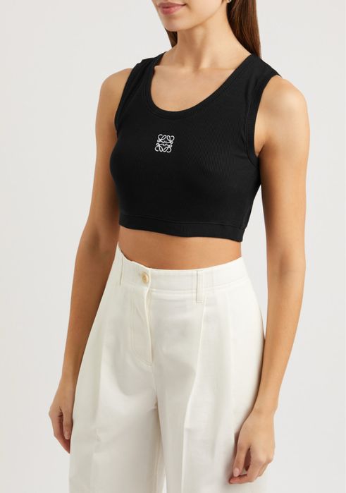 Loewe кроп топ в черен цвят