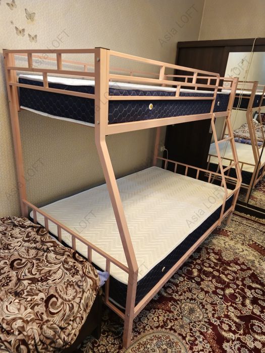 Двухъярусная Кровать Металлическая, Евро Стиле, Темир Кровать,