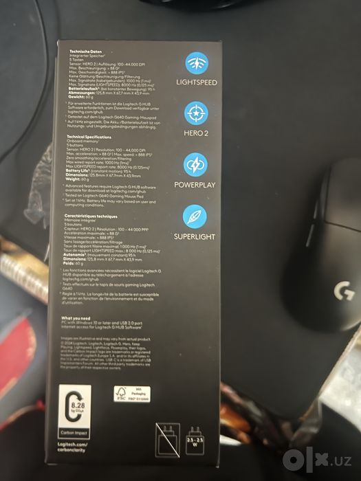 Logitech Superlight GPro 2 sichqoncha Мышка