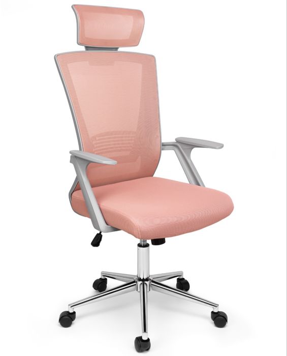 Scaun de Birou, Dr.Home Pixy XL, Cadru Otel, Mesh – Roz