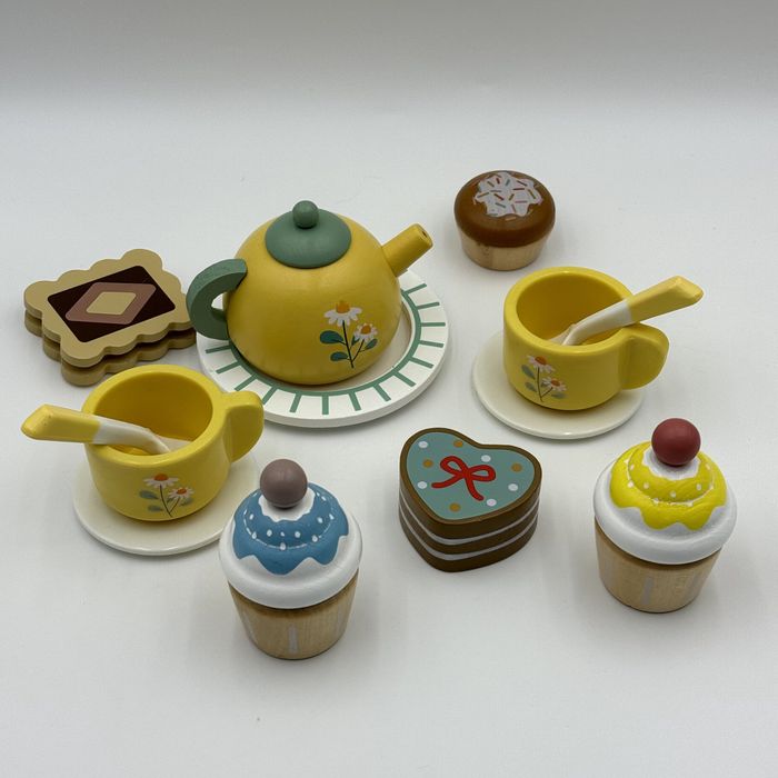 Детский деревянный чайный набор игрушечный