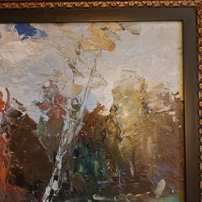 Pictură," Malul lacului",Nicolae Ambrozie (n.1931-d.3016)