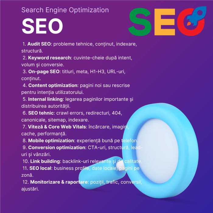 Servicii SEO (optimizare website, wodpress, etc)