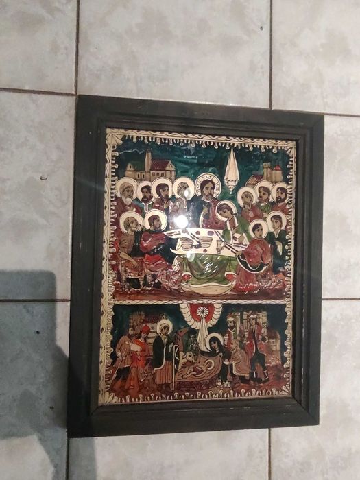 Icoana pictata pe sticla