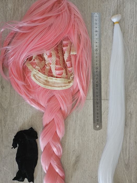 Парик розовый 1метр