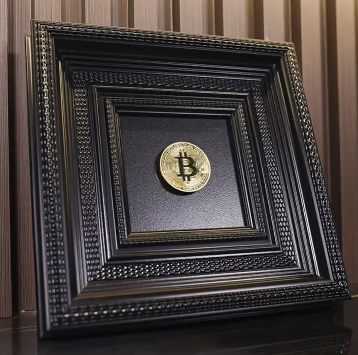 Гравюра, монети, колекционерска картина биткоин, BITCOIN