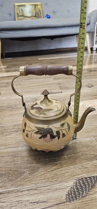 Ceainic Vintage Decorativ din Bronz și Email (Cloisonne), India
Preț 270 de lei