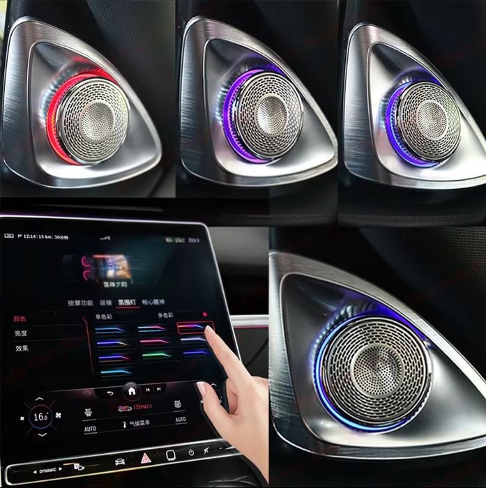 Set Tweetere 4D Rotative cu LED Mercedes-Benz Clasa C W205 64 culori