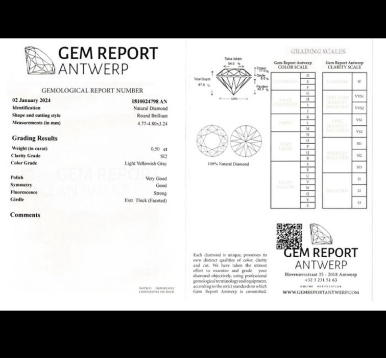 Диамант карат 0,50 чистота Sl2
