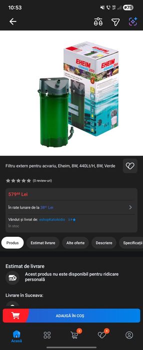 Filtru extern eheim 8w