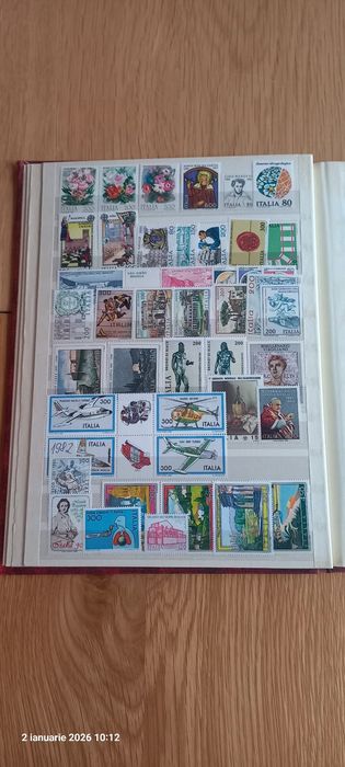 Colecție timbre Italia 1973–1991 – clasor complet – lot integral