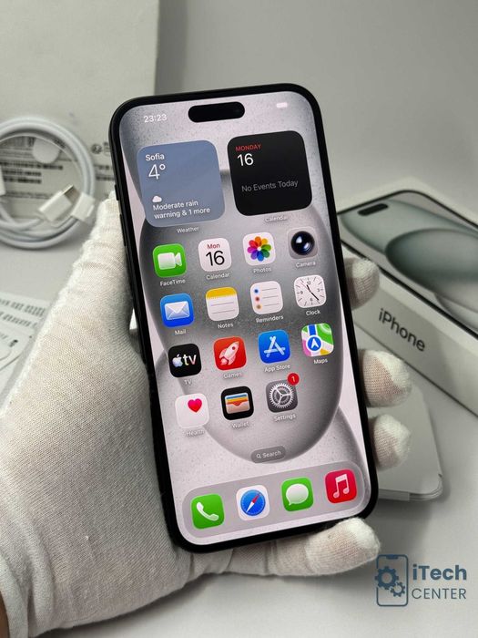 iPhone 15 Plus, 128GB, Black, НОВ, 100% батерия, 1г. ГАРАНЦИЯ!