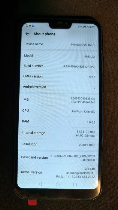 Telefon Huawei P20 Lite