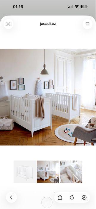 Продам детскую кроватку Jacadi Mist baby cot 60×120 с матрасом.
