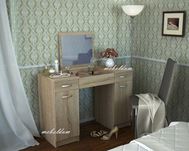 Тоалетка 120см. с огледало,2 чекмеджета и 2 плавни врати(код-1355)