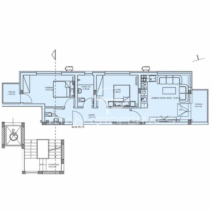 Продава се Тристаен апартамент в Пловдив, Коматево - 99 кв.м за 1208 €/кв.м - Снимка #1