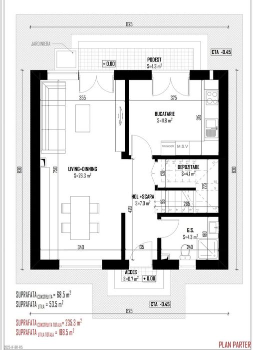Vila 5+1E+M,5 camere,3 bai,mansarda 47mp,încălzire pardoseala,tva incl