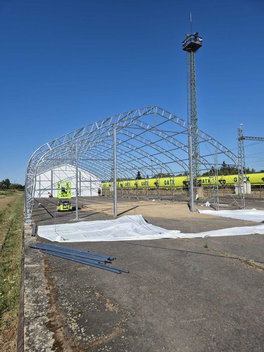 Cort depozitare, industrială, structura ușoară cu prelată