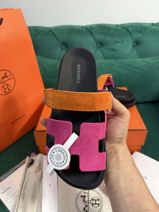 Papuci Hermes piele naturala 100% Full Box colectie noua
