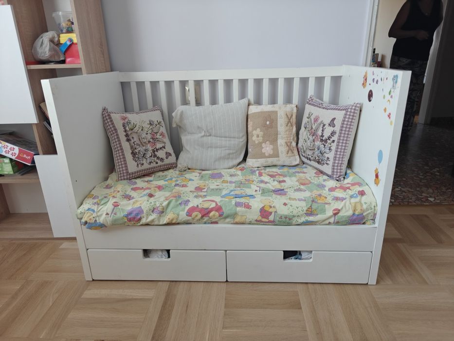 Бебешко детско легло креватче кошара Икеа с матрак 60/120