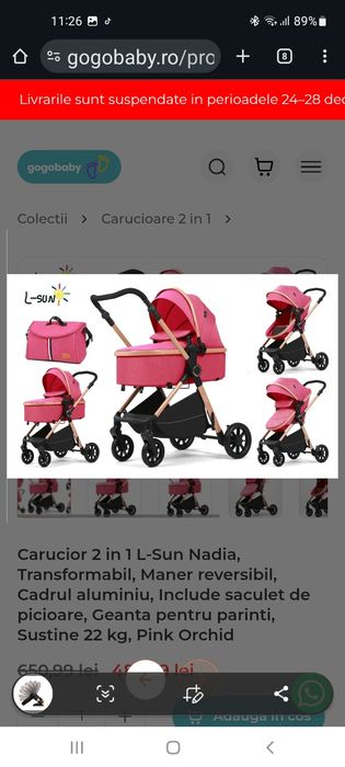 Vând cărut 2in1 în stare bună