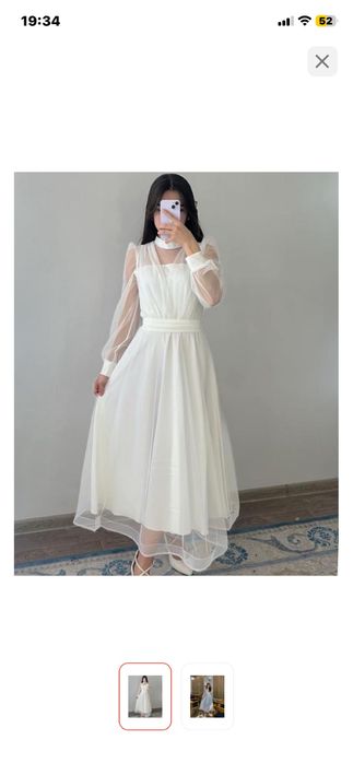 Продам белое  праздничное платье