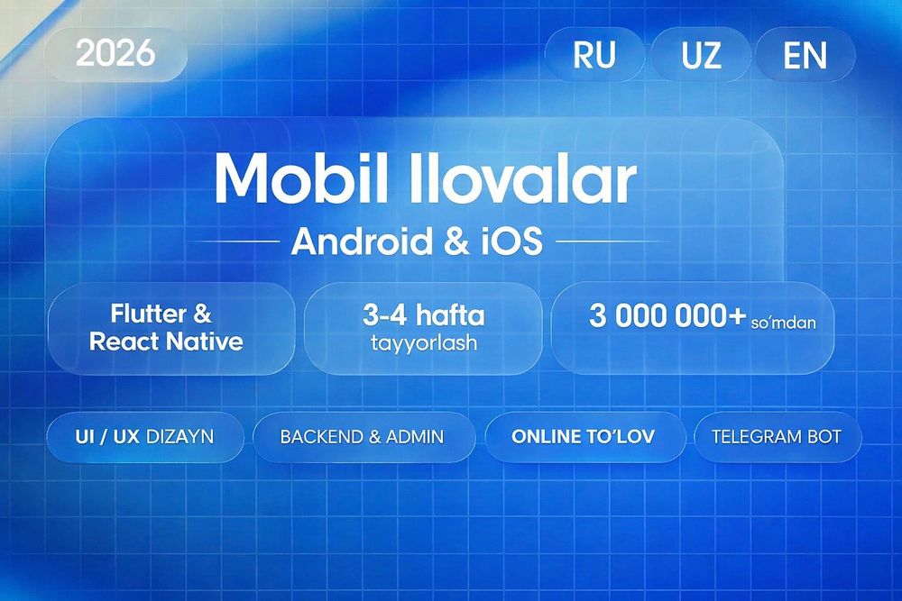 ARZON | Mobil ilova yaratamiz | Разработка мобильных приложений