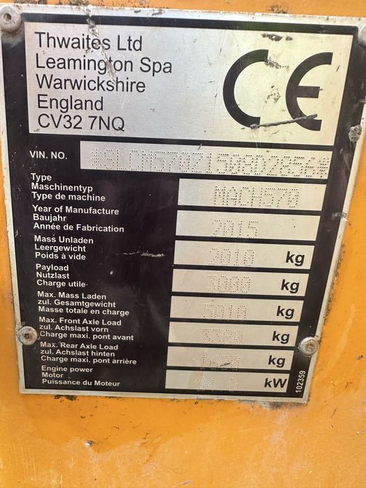 Dumper thwaites 3t