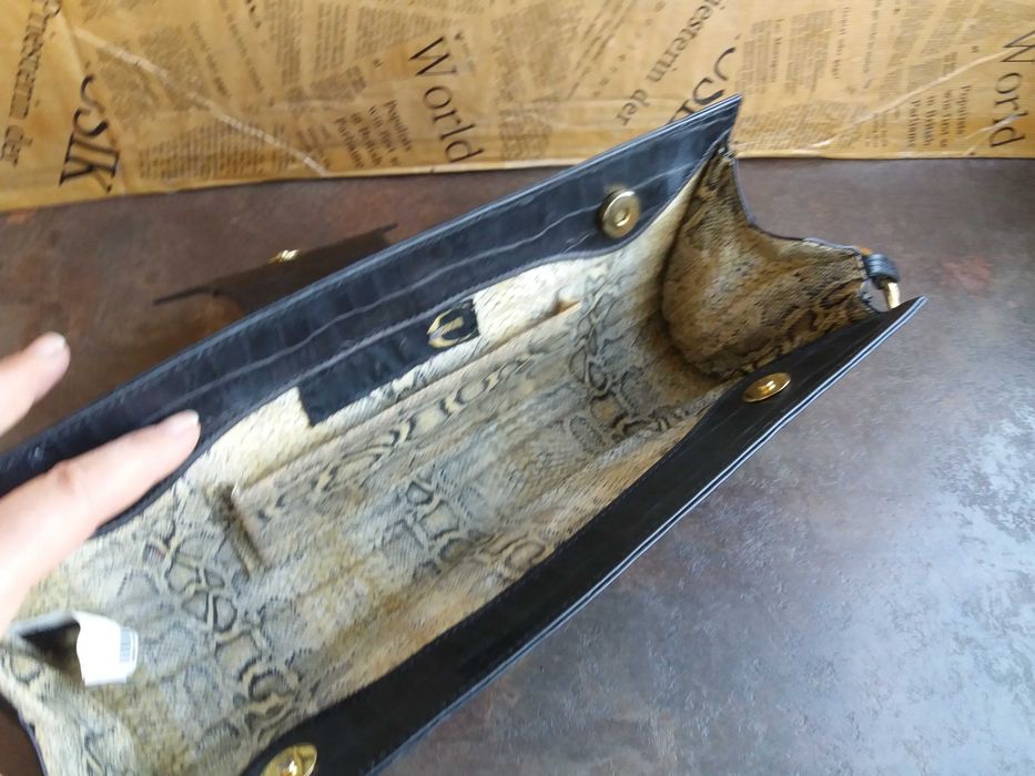 дамска чанта,Roberto Cavalli-малка парти чанта-естествена кожа