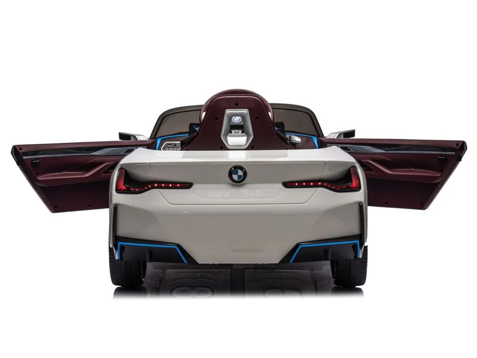 Bmw i4 акумулаторна кола 12v - детска акумулаторна кола, бяла, eva гум