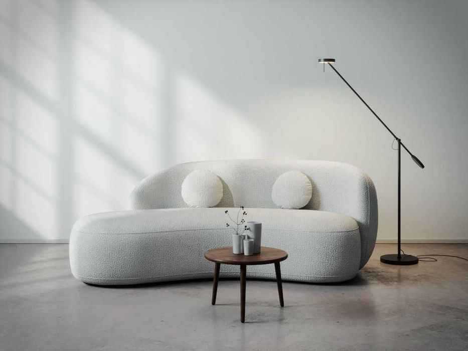 Canapea curbata Lunis crem - Transport Gratuit in 4-10 zile