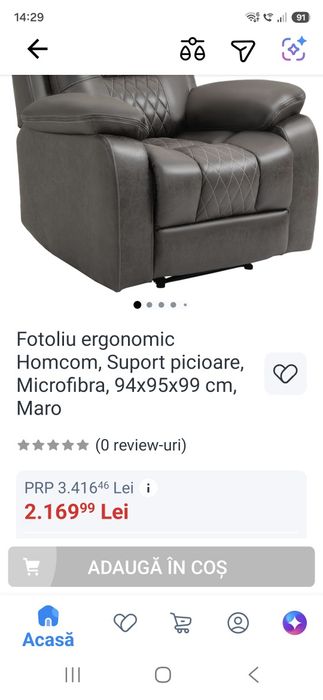 Fotoliu relaxare Homcom microfibra