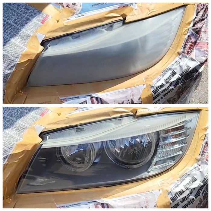 Polish faruri matuite. Polis auto. Reconditionare faruri ingalbenite
