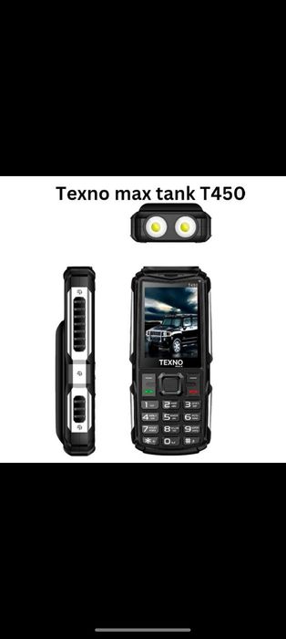 Knopkali telefon Texnomax T450, 2 ta yorqin fonar, 4000 mAh batareya