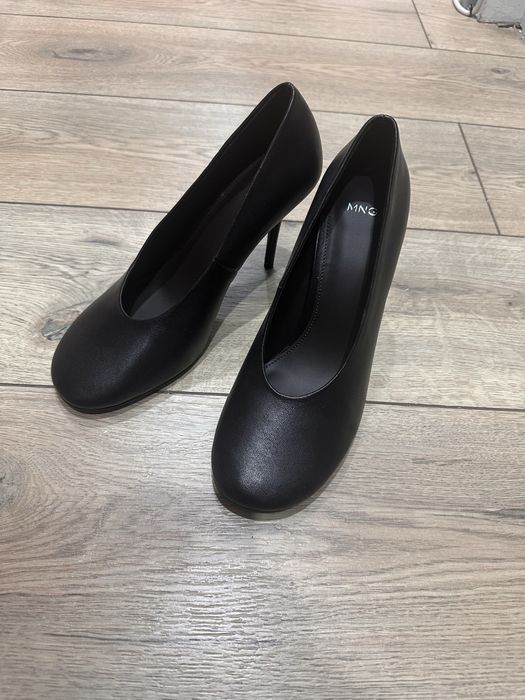 Туфли на каблуке Mango темно-коричневые