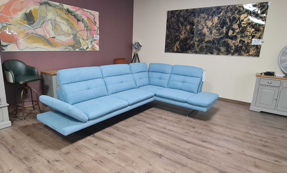 ПРОМОЦИЯ!!! Син ъглов диван от плат "DANA"