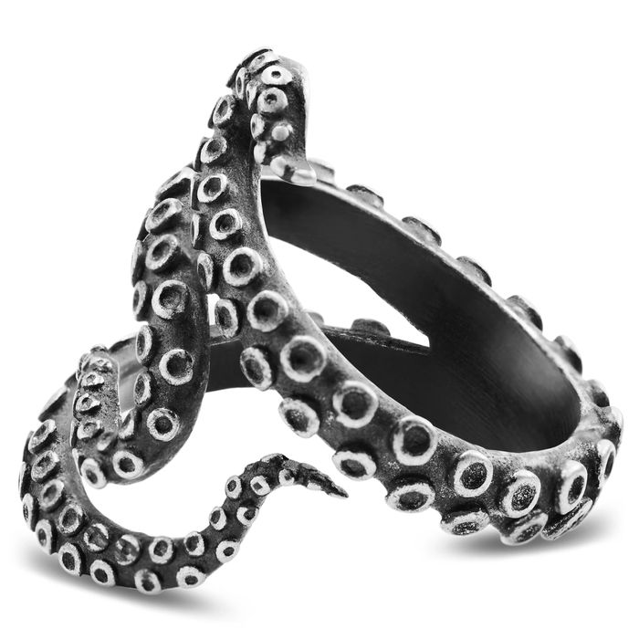 Сребристо-черен пръстен пипала на октопод