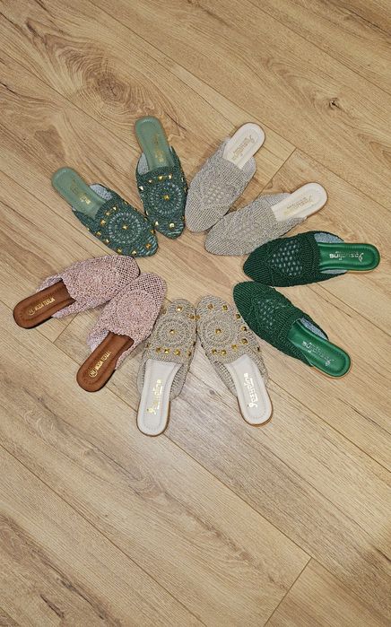 Плетени дамски чехли