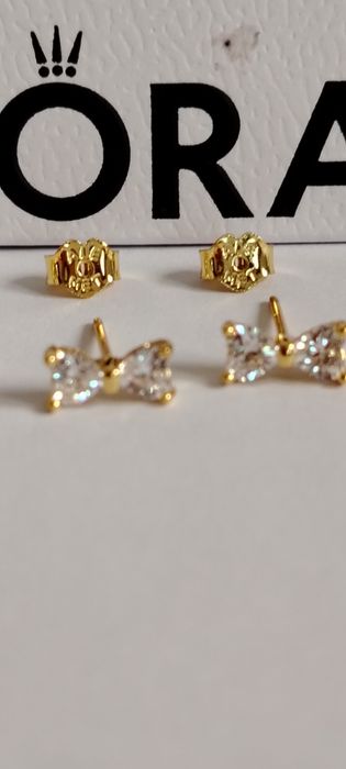 Cercei Noi Pandora Moments Fundiță Silver Gold Ale Met